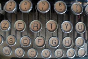 Old typewriter office machine detail photo