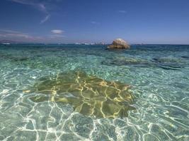 Seagull bay baia dei gabbiani beach sardinia view crystal waters photo