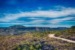 Sierra Guadalupe upland in baja california landscape panorama photo