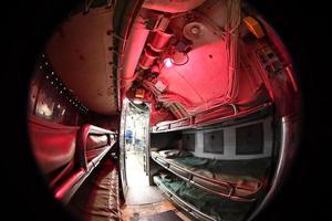 BALTIMORE, USA - JUNE 21 2016 - inside TORSK ii world war submarine view detail close up photo