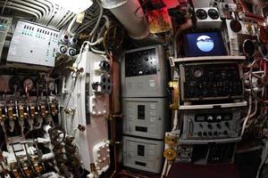 BALTIMORE, USA - JUNE 21 2016 - inside TORSK ii world war submarine view detail close up photo