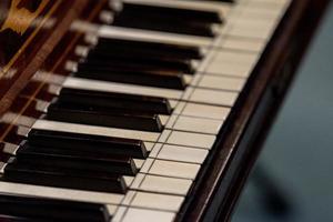 old harpsichord keyboard detail photo