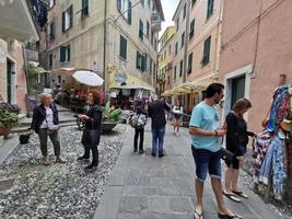 MONTEROSSO AL MARE, ITALY - JUNE, 8 2019 - Pictoresque village of cinque terre italy is full of tourist photo