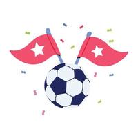 una descarga de icono plano de partido de fútbol vector