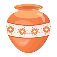 A ceramic pot flat illustration vector