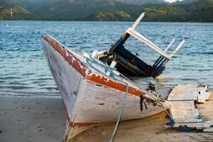 ship wreck on the beach photo