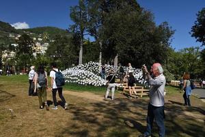 GENOA, ITALY - APRIL 27 2017 -  Euroflora return to Genoa in the unique scenario of the Nervi parks photo