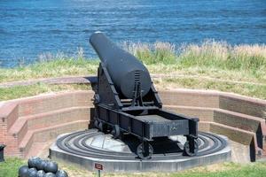 cannon at fort mchenry baltimore usa flag photo