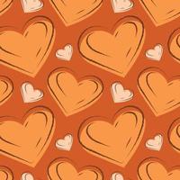 WebVector seamless pattern with doodle hearts with cartoon strokes. vector