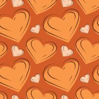 WebVector seamless pattern with doodle hearts with cartoon strokes. vector