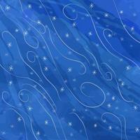 Decorative winter background with stripes, waves and snowflakes. Vector illustration. EPS10