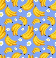 Seamless pattern with banana. Tropical fruit. Concept of design of ornaments for fabric, paper. Realistic vector illustration.For wrapping paper.