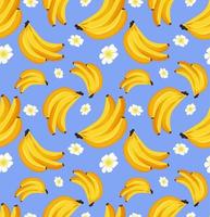 Seamless pattern with banana. Tropical fruit. Concept of design of ornaments for fabric, paper. Realistic vector illustration.For wrapping paper.