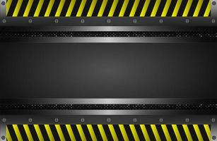 warning background template with yellow line, vector