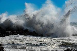 tsunami tropical hurricane on the sea photo