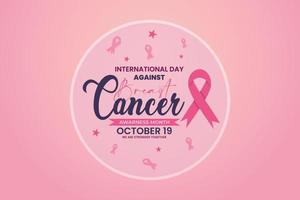 fondo del día internacional contra el mes de concientización sobre el cáncer de mama vector