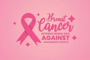 International day against breast cancer awareness month background vector