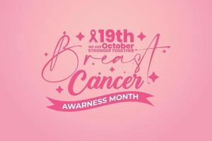 International day against breast cancer awareness month background vector