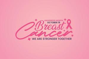 International day against breast cancer awareness month background vector