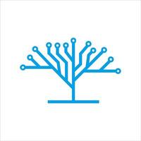 Circuit tree tech logo template design. Innovative digital technology concept business icon. Vector illustration.