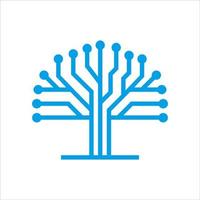 Circuit tree tech logo template design. Innovative digital technology concept business icon. Vector illustration.