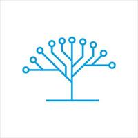 Circuit tree tech logo template design. Innovative digital technology concept business icon. Vector illustration.