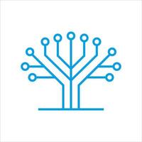 Circuit tree tech logo template design. Innovative digital technology concept business icon. Vector illustration.