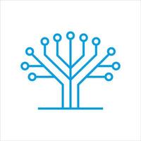 Circuit tree tech logo template design. Innovative digital technology concept business icon. Vector illustration.