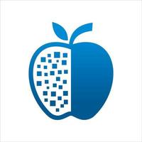 logotipo de diseño de vector de tecnología de Apple para empresas