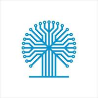 Circuit tree tech logo template design. Innovative digital technology concept business icon. Vector illustration.