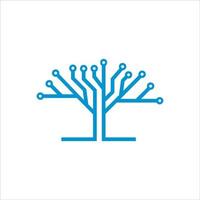 Circuit tree tech logo template design. Innovative digital technology concept business icon. Vector illustration.