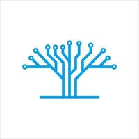 Circuit tree tech logo template design. Innovative digital technology concept business icon. Vector illustration.