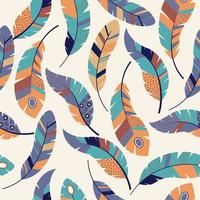 seamless pattern with feathers vector