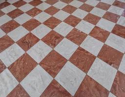 red and white tiles medieval floor photo