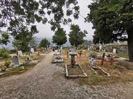 MONTEROSSO AL MARE, ITALY - JUNE, 8 2019 - Pictoresque village of cinque terre italy old cemetery photo