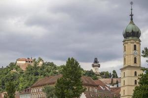 torre del reloj graz austria casa histórica edificio foto