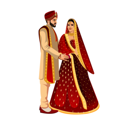 Indian Wedding Couple PNGs for Free Download