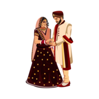 indiano nozze coppia personaggio sposa e sposo png
