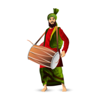 Creative character with dhol png