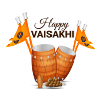 Happy vaisakhi sikh festival celebration greeting card png