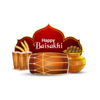 Happy vaisakhi sikh festival celebration greeting card png