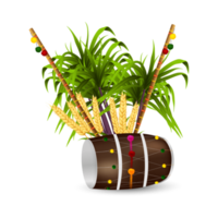 Fröhliches Vaisakhi-Design mit Weizen und Trommel png