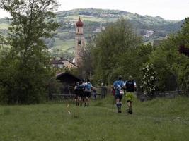 CANTALUPO LIGURE, ITALY - MAY 15 2021 - Stone Door Porte di Pietra trial running marathon photo