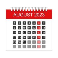 MONTH AUGUST DAY 2023 ICON vector