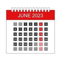 mes junio día 2023 icono vector