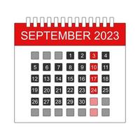 mes septiembre día 2023 icono vector