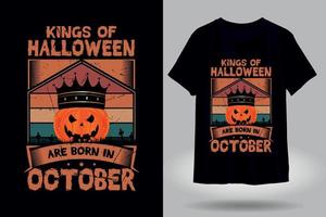 reyes de halloween nacen en octubre camiseta vintage vector