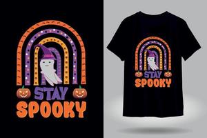 stay spooky rainbow shapes halloween t-shirt design vector