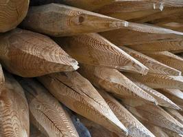 Pointed wood logs pattern photo