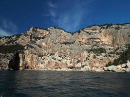 orosei gulf cala gonone rocks sea cliffs Sardinia Italy photo